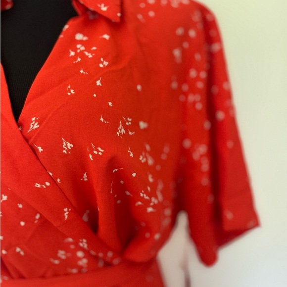 Red‎ Floral Midi Dress Vince C - Picture 3 of 10